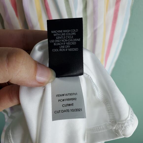 Torrid Womens Ruffle Strap Midi Challis Pastel Striped Dress Size 0 - Picture 6 of 6